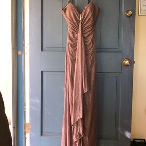 Glittery purple prom dress